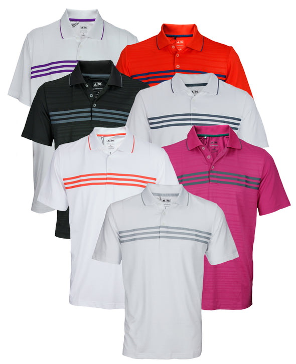 Adidas Golf Men's TaylorMade Puremotion Climacool 3-Stripes Short Sleeve Polo