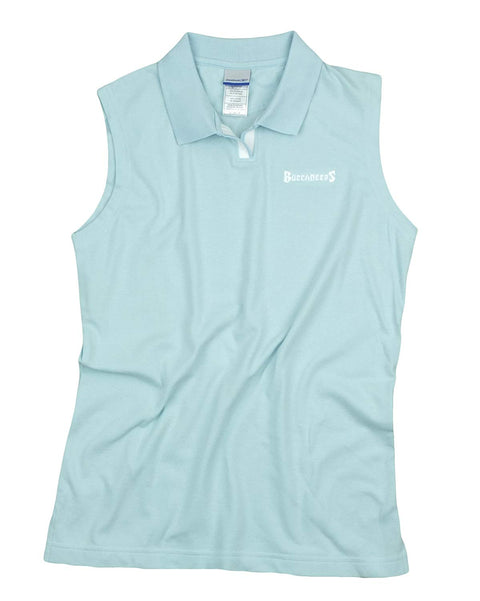 Reebok NFL Women's Tampa Bay Buccaneers Sleeveless Johnny Collar Polo, Pale Blue