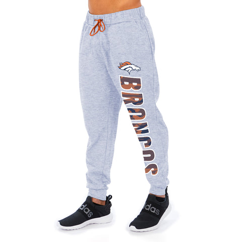Zubaz Men's NFL Denver Broncos Heather Gray Jogger with Camo Lines Graphic