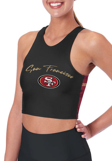 Certo By Northwest NFL Women's San Francisco 49ers Crosstown Midi Bra, Black