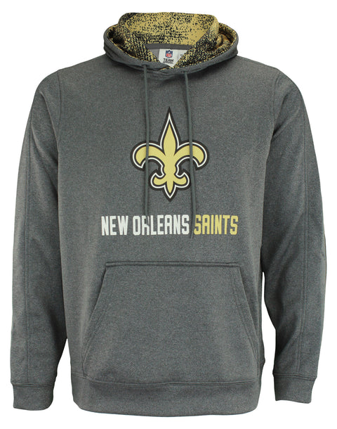 Zubaz NFL New Orleans Saints Men's Heather Grey Fleece Hoodie
