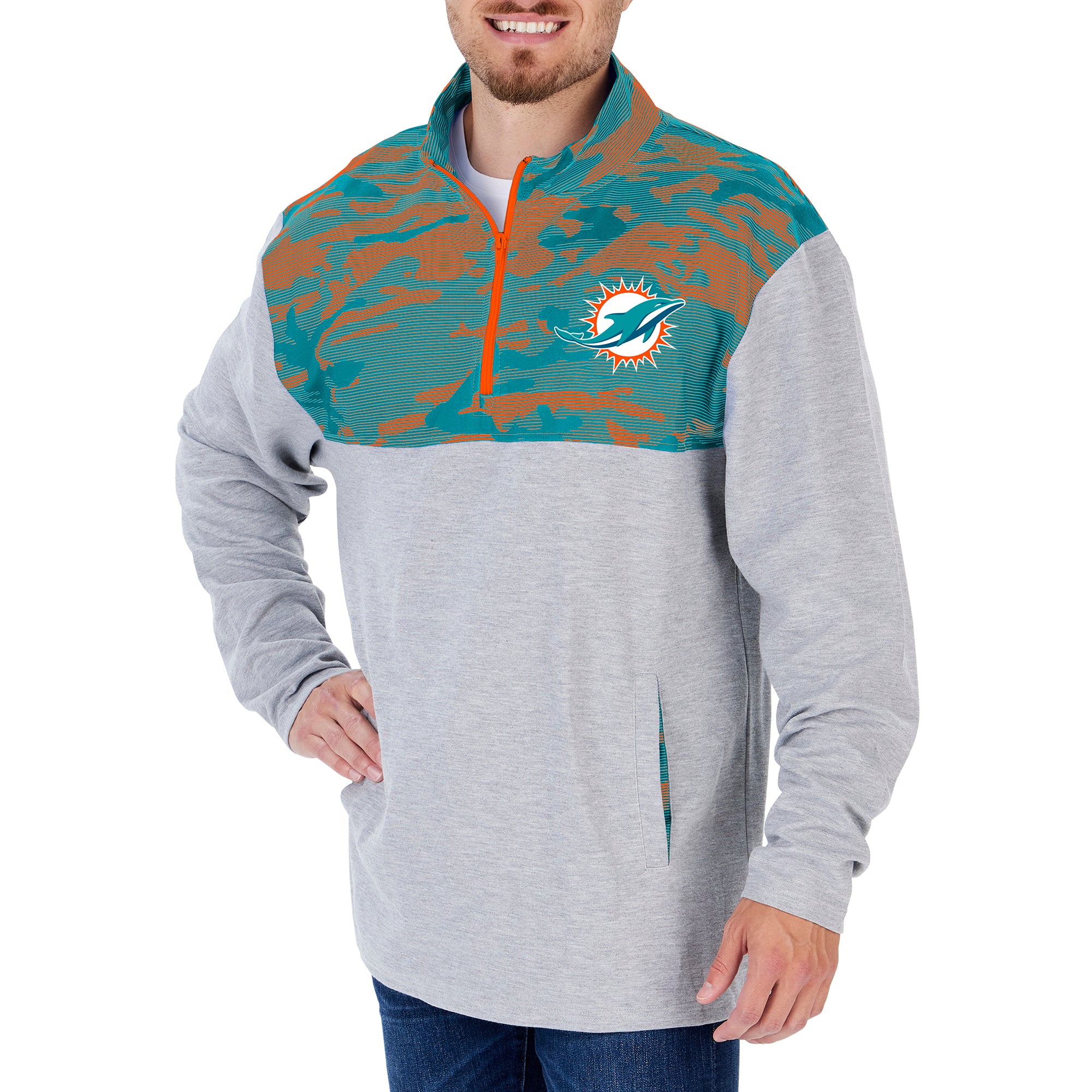 Zubaz NFL Men's Miami Dolphins Solid Team Hoodie With Camo Lined Hood –  Fanletic