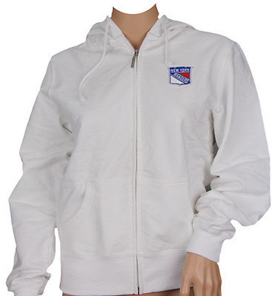 Reebok NHL Women's New York Rangers Team Zip Up Hoodie, White