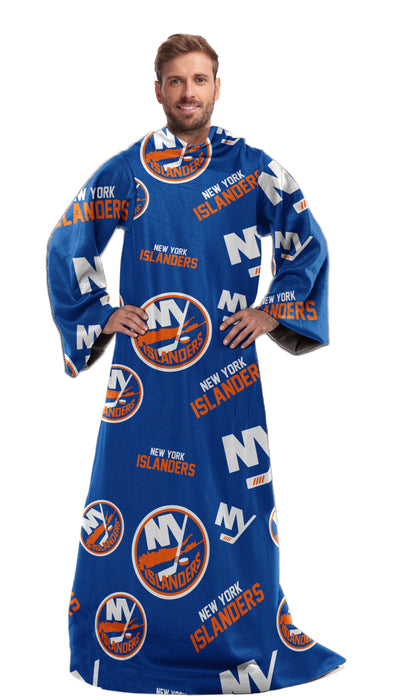 Northwest NHL New York Islanders Toss Silk Touch Comfy Throw with Sleeves