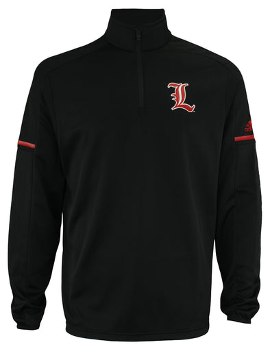 adidas NCAA Men's Louisiville Cardinals Team Logo 1/4 Zip Pullover, Black