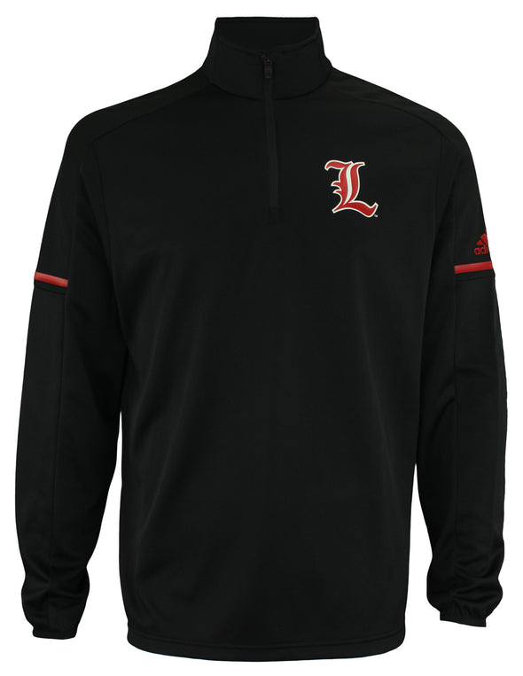 adidas NCAA Men's Louisiville Cardinals Team Logo 1/4 Zip Pullover, Black