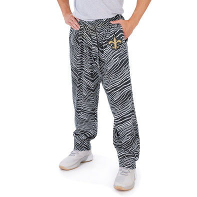 Zubaz NFL Men's New Orleans Saints Zebra Outline Print Comfy Pants