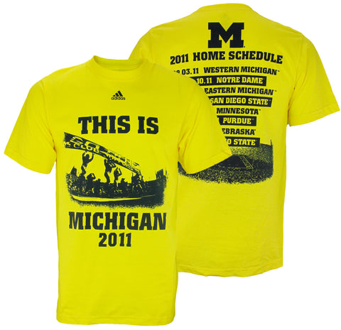 Adidas NCAA Men's UofM Michigan Wolverines 2011 Football Home Schedule T-Shirt