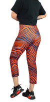 Zubaz NFL Women's Denver Broncos 2 Color Zebra Print Capri Legging