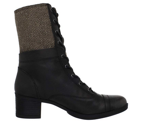 Kelsi Dagger Women's Mate Combat Boots Lace Up Leather Boot - Black