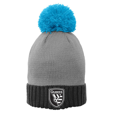 Outerstuff MLS Youth Girls (7-16) San Jose Earthquakes Cuffed Knit With Pom, One Size