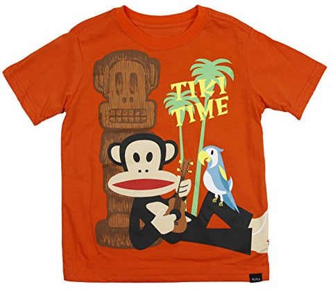 Paul Frank Toddler Boy's Julius Tiki Time Short Sleeve Tee T-Shirt, Orange