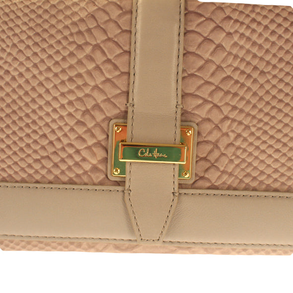 Cole Haan Izzie Clutch Bag Purse Leather Handbag - Brown