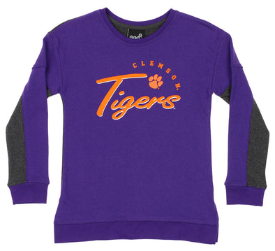 Outerstuff NCAA Youth Girls (7-16) Clemson Tigers In The Mix Long Sleeve Crew Top