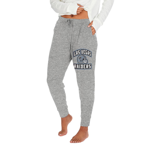 Zubaz NFL Women's Las Vegas Raiders Marled Gray Soft Jogger