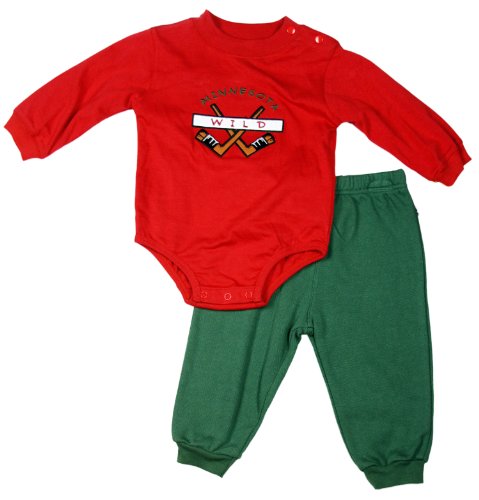 NHL Hockey Minnesota Wild Infants 2-piece Creeper Set Romper Pants Combo