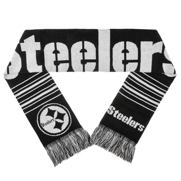 Forever Collectibles NFL Pittsburgh Steelers Acrylic Wordmark Logo Scarf, Black