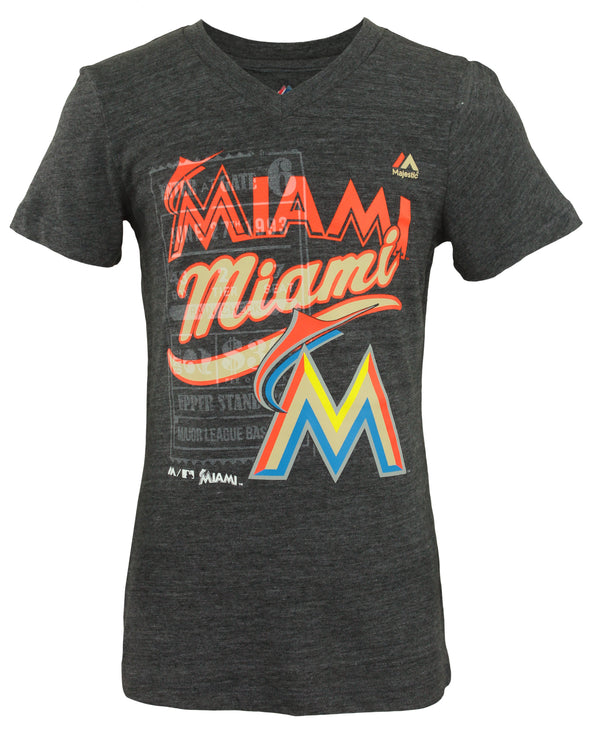 Outerstuff MLB Baseball Youth Girls Miami Marlins Terrorizing Play Shirt