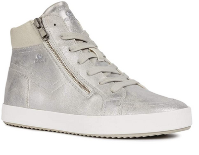 Geox Women's D Blomiee D Fashion Hi Top Sneakers, Silver / Off White