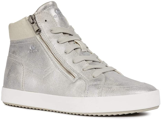 Geox Women s D Blomiee D Fashion Hi Top Sneakers Silver Off White
