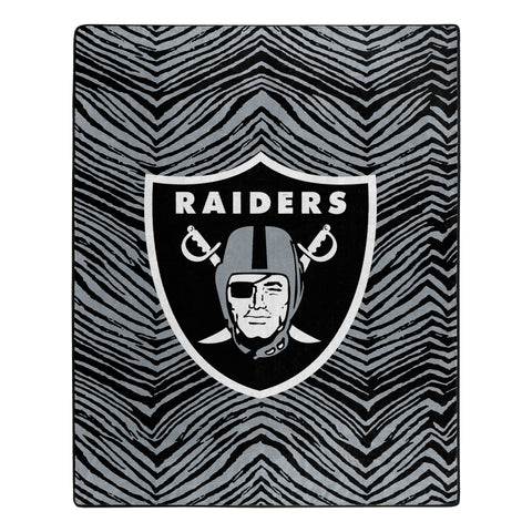 Zubaz By Northwest Las Vegas Raiders NFL Zubified 50 X 60 Raschel Throw Blanket