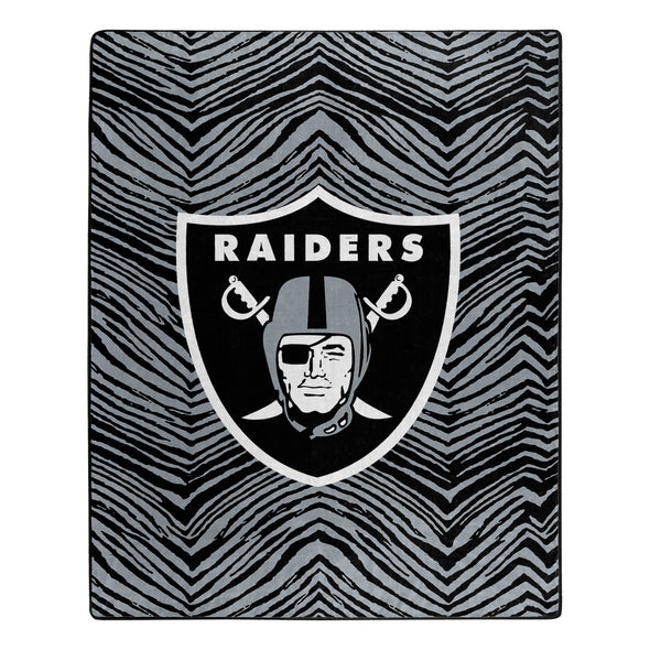 Zubaz By Northwest Las Vegas Raiders NFL Zubified 50 X 60 Raschel Throw Blanket