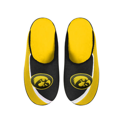 FOCO NCAA Men's Iowa Hawkeyes 2022 Big Logo Color Edge Slippers