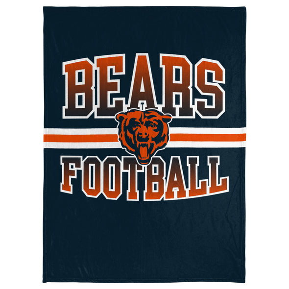 FOCO NFL Chicago Bears Stripe Micro Raschel Plush Throw Blanket, 45 x 60