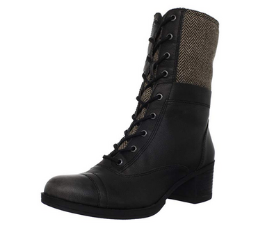 Kelsi Dagger Women's Mate Combat Boots Lace Up Leather Boot - Black