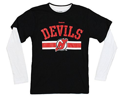 Reebok NHL Hockey Youth Boys New Jersey Devils Hat Trick T-Shirt Combo Pack, Black