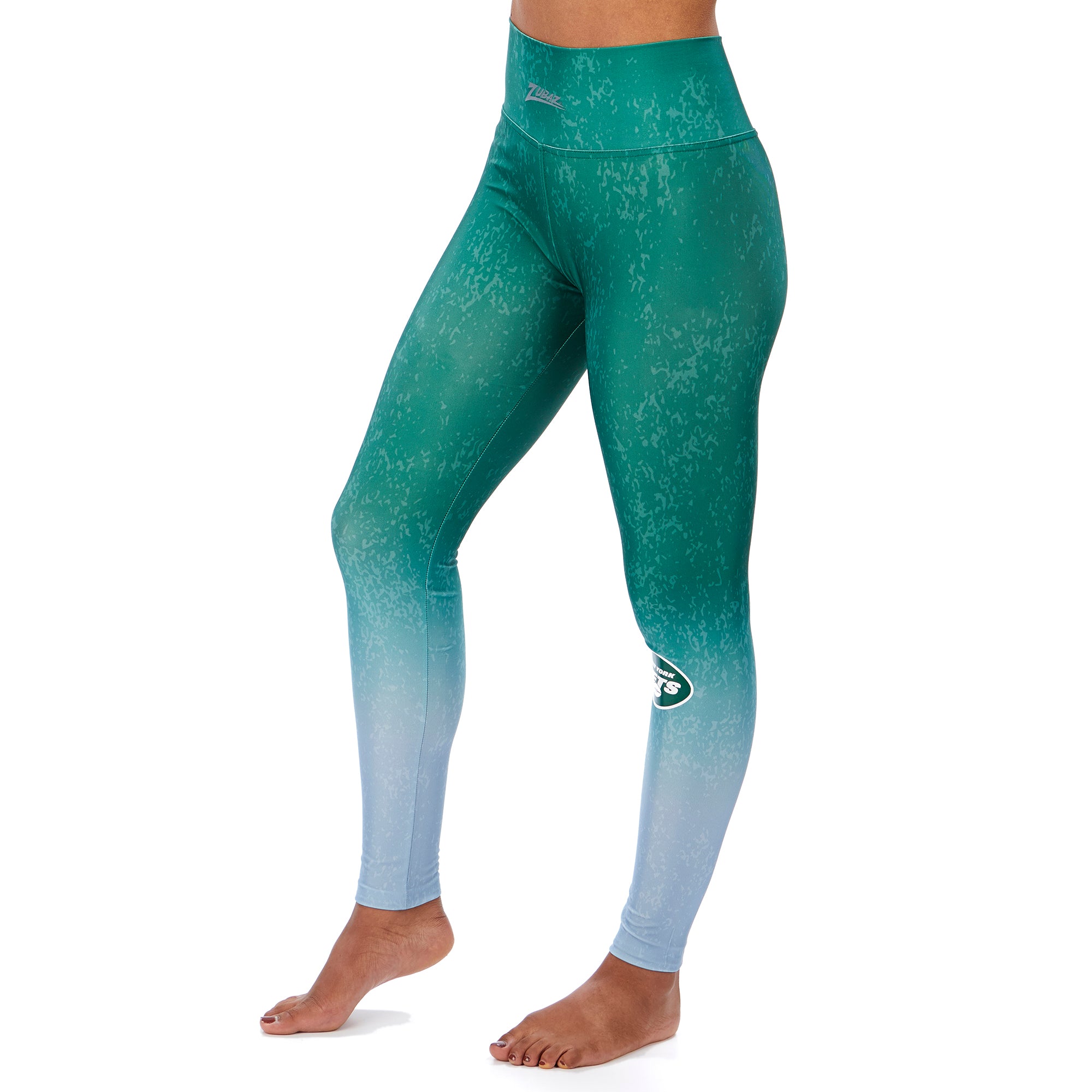 Zubaz NFL Women's New York Jets Vertical Graphic Leggings, Green – Fanletic