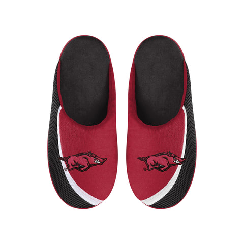 FOCO NCAA Men's Arkansas Razorbacks Tide 2022 Big Logo Color Edge Slippers