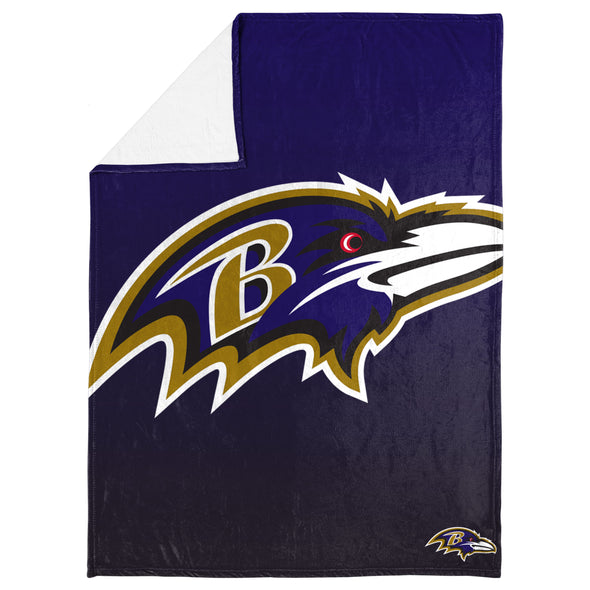 FOCO NFL Baltimore Ravens Gradient Micro Raschel Throw Blanket, 50 x 60