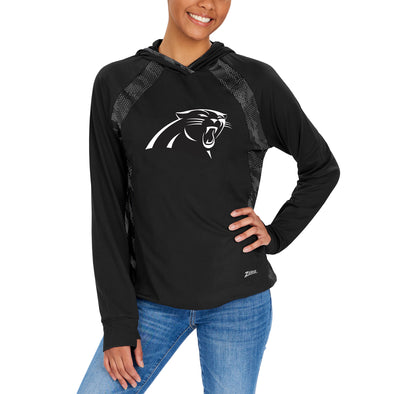 Zubaz NFL Women's Carolina Panthers Elevated Hoodie W/ Black Viper Print