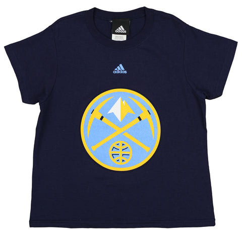 Adidas NBA Youth Girls Denver Nuggets Team Logo Tee Shirt, Navy