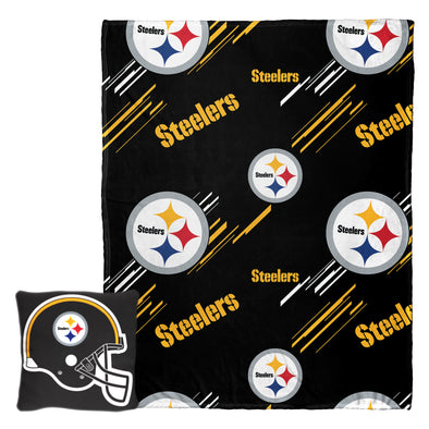 Northwest NFL Pittsburgh Steelers Slashed Pillow and Throw Blanket Set