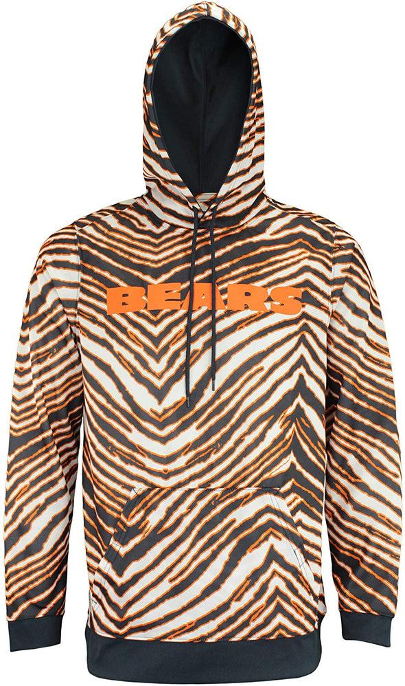 Zubaz NFL Football Men's Chicago Bears Zebra Print Touchdown Hoodie