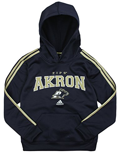 Adidas Youth Boy's Akron Zips NCAA 3 Stripe Pullover Hoodie, Navy