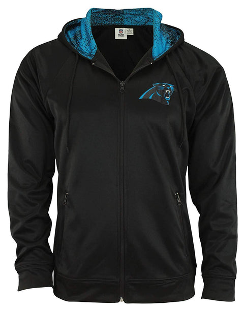 Zubaz NFL Carolina Panthers Men's Heavyweight Full Zip  Fleece Hoodie