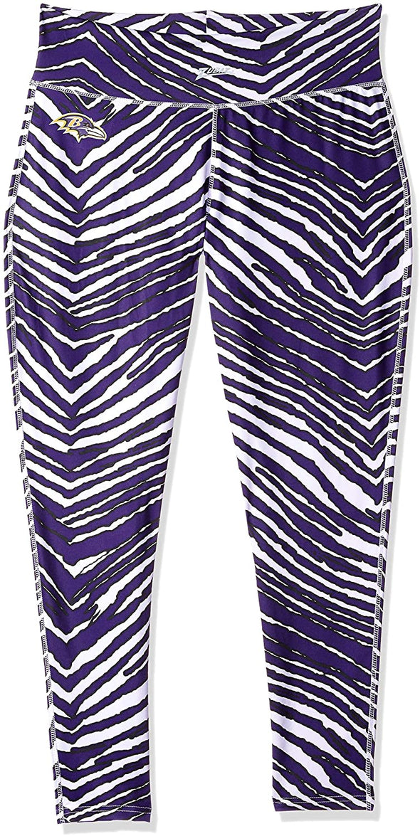 Zubaz Baltimore Ravens NFL Women's Zebra Print Legging, Purple