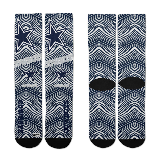 Zubaz By For Bare Feet NFL Youth Dallas Cowboys Zubified Dress Socks, One Size