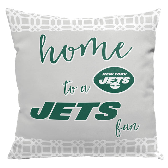 Northwest NFL New York Jets Sweet Home Fan 2 Piece Throw Pillow Cover, 18x18