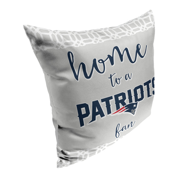 Northwest NFL New England Patriots Sweet Home Fan 2 Piece Throw Pillow Cover, 18x18