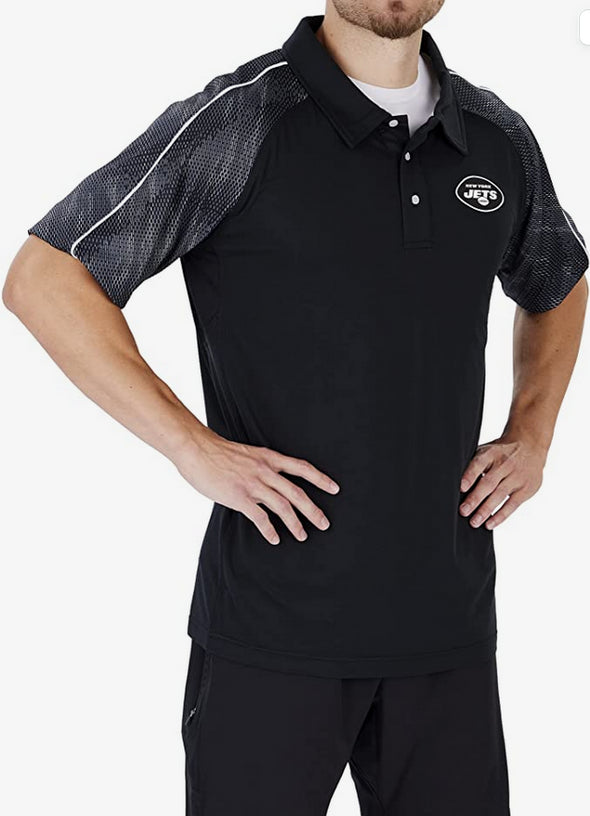 Zubaz New York Jets NFL Men's Elevated Polo w/Tonal Viper Print Accent