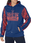 Zubaz NFL Men's Houston Texans Team Color with Zebra Accents Pullover Hoodie