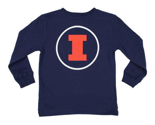 Nike NCAA Kids Illinois Fighting Illini Long Sleeve Local Tee, Navy