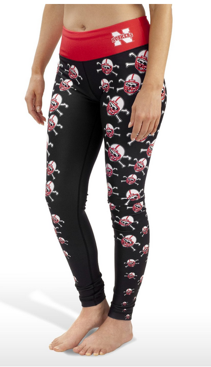 NCAA Women's Nebraska Cornhuskers Thematic Print Leggings, Black