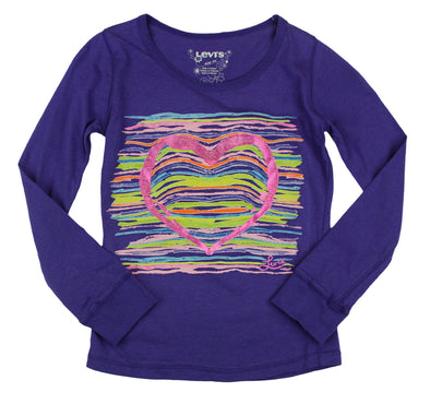 Levi's Toddlers Girls Heart Top Shirt - Purple