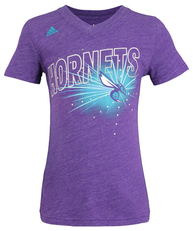 Adidas NBA Youth Girls (7-16) Charlotte Hornets Sparkle Triblend Short Sleeve T-Shirt