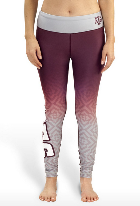 NCAA Women's Texas A&M Aggies Gradient Print Leggings, Maroon